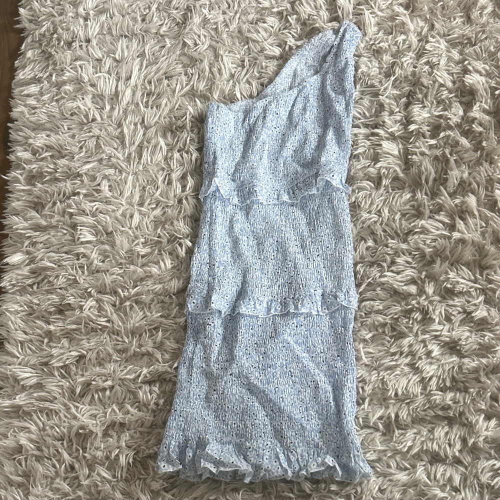 Princess Polly Light Blue One-Shoulder Dress